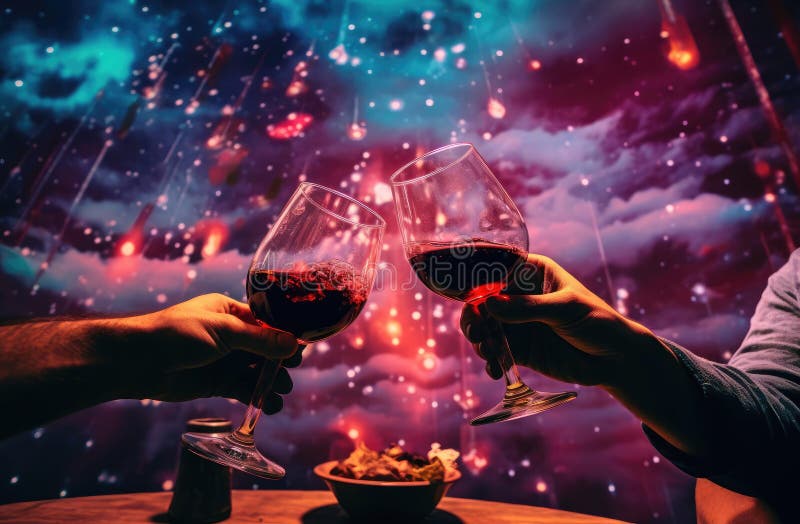 Best Friends Raising Wine Glasses Toasting Celebrating Friendship Together  Crop Stock Photo by ©giulombardo.ct 619993698