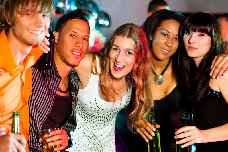 Group of Friends in Nightclub Stock Image - Image of nightclub ...