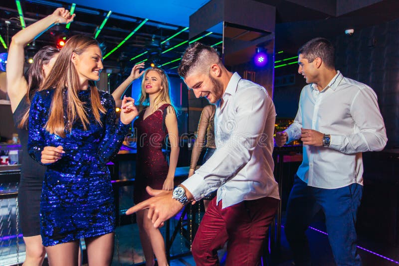 Friends Partying in a Nightclub Stock Image - Image of girls, lifestyle ...