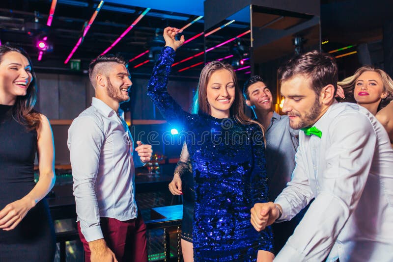 Friends Partying in a Nightclub Stock Photo - Image of human, girls ...
