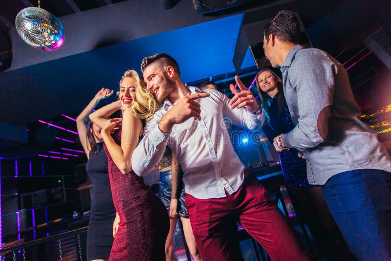 Friends Partying in a Nightclub Stock Image - Image of adult ...