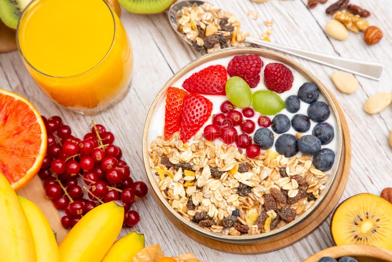 Group Fruits Breakfast Mixed Vegetables with Salad Bowl, Nuts Bowl ...