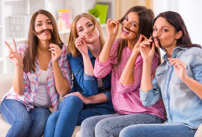 Group of girls stock image. Image of attractive, house - 60606915