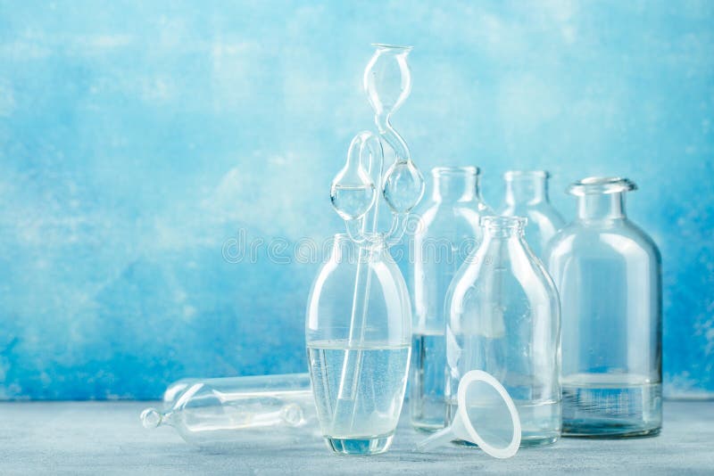 Group of glass bottles stock image