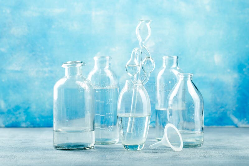 Group of glass bottles royalty free stock photos