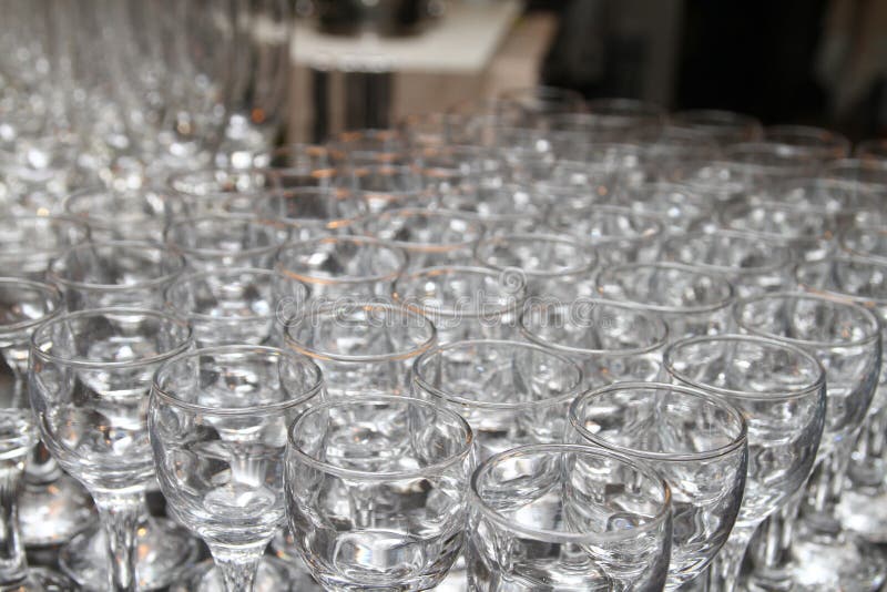 Group glass cups restaurant macro royalty free stock photos
