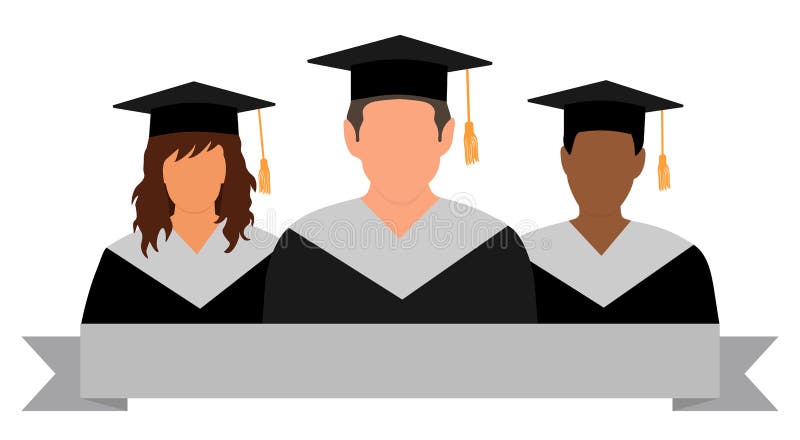 Group of graduate students in gown and graduation cap. Graduation ceremony. Vector illustration vector illustration Group of graduate students in gown and graduation cap. Graduation ceremony. Vector illustration vector illustration