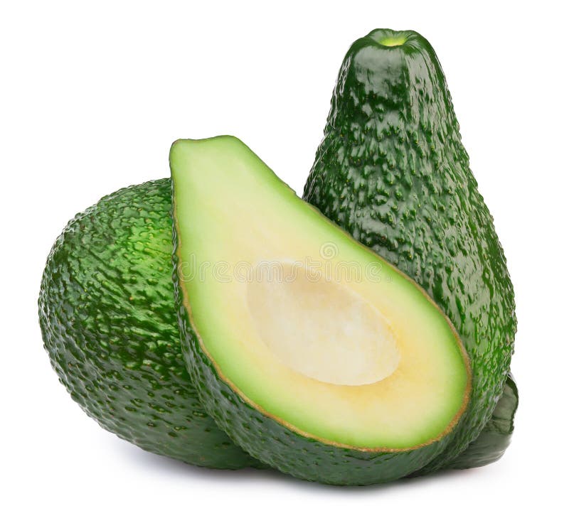 Group of Green Avocados Isolated Stock Image Image of fresh, cutout