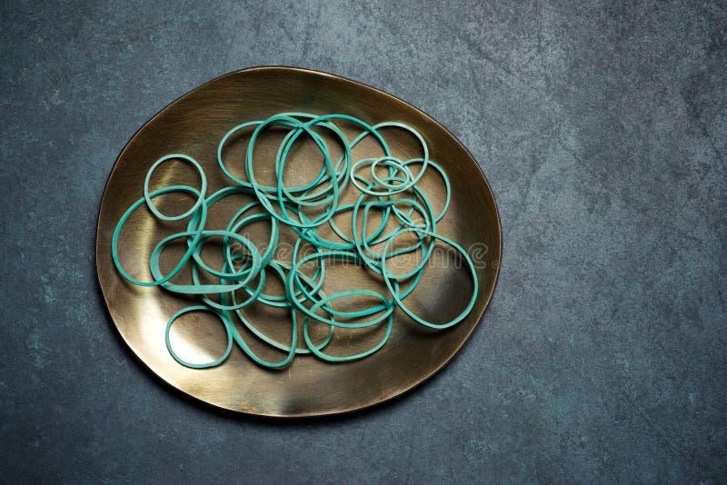 Group of Green Rubber Bands Stock Photo - Image of rubber, elastic