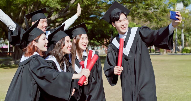 Group happy graduate students royalty free stock photo