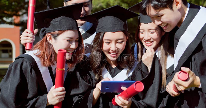 Group happy graduate students royalty free stock images