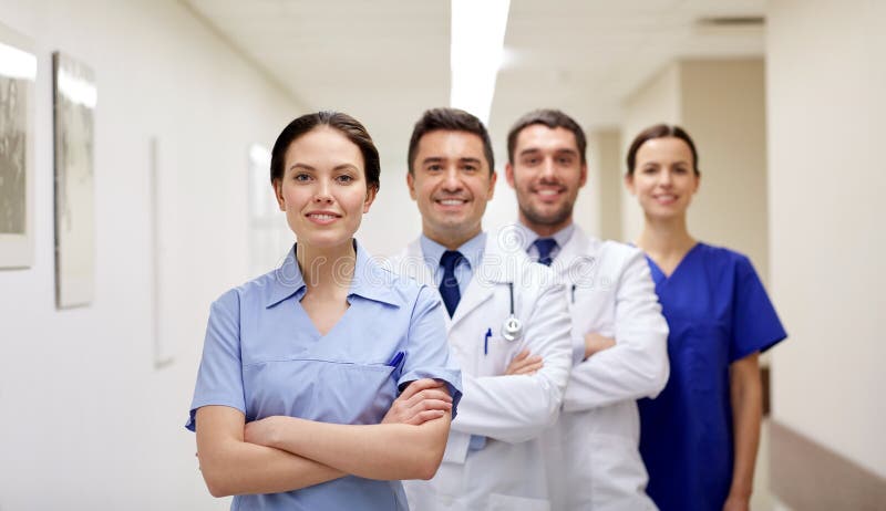 Group of Medical Staff at Hospital Stock Image - Image of computer, coat: 625662
