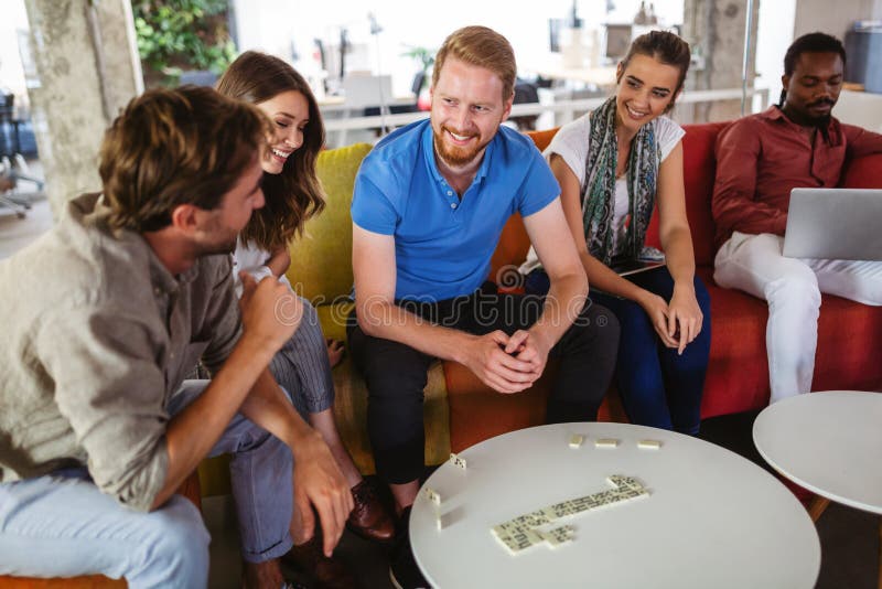 Group of Happy Multiethnic Business People Having Fun and Chatting at