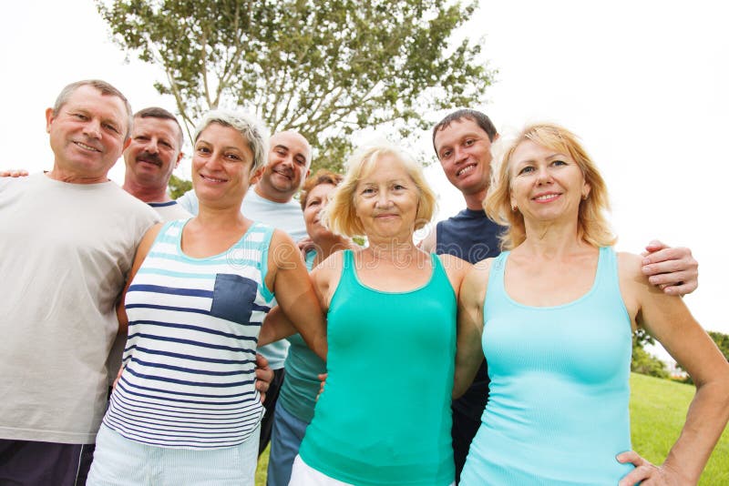 Group of happy people outside