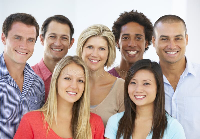 Group Of Happy And Positive Business People In Casual Dress royalty free stock photography