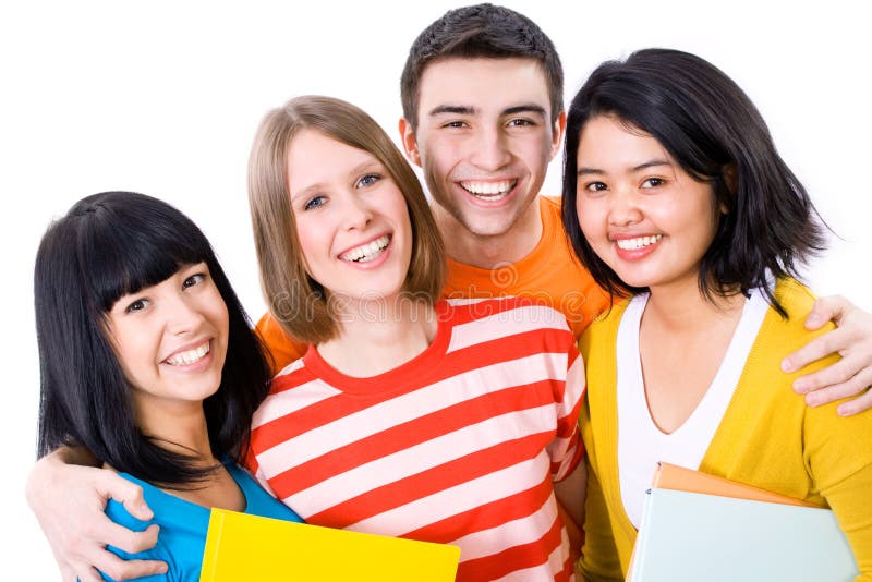Group of happy students royalty free stock photos