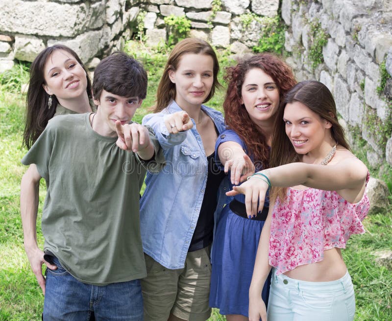 Group of happy young college students having fun royalty free stock image Group of happy young college students having fun royalty free stock image