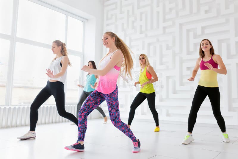 Group of Young Women in Sportswear at Zumba Dance Fitness Class Stock Image  - Image of healthcare, fitness: 180577231