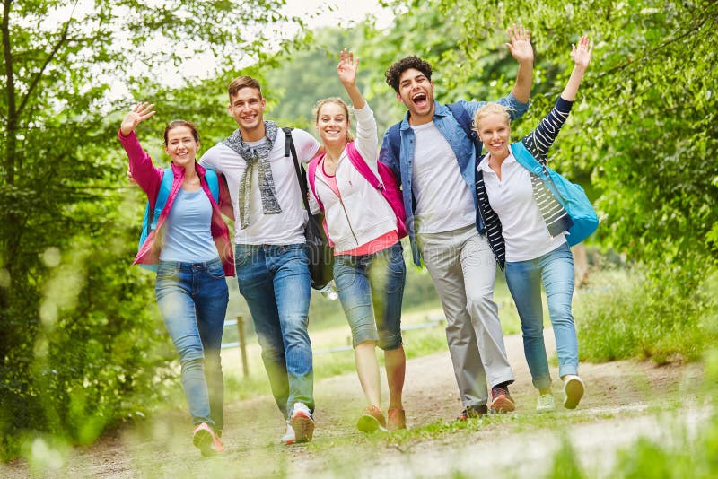 Group in hiking trip stock photo. Image of tourism, trekking 132064216