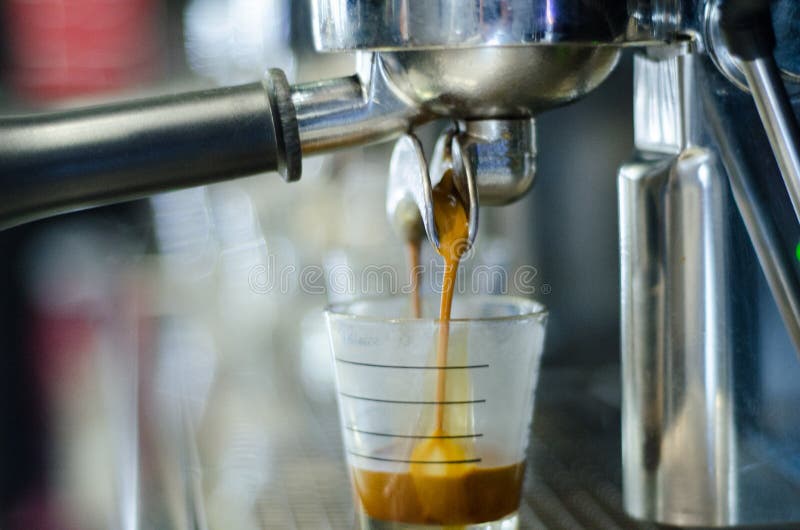 Group head coffee machine stock photo. Image of beans 88891650