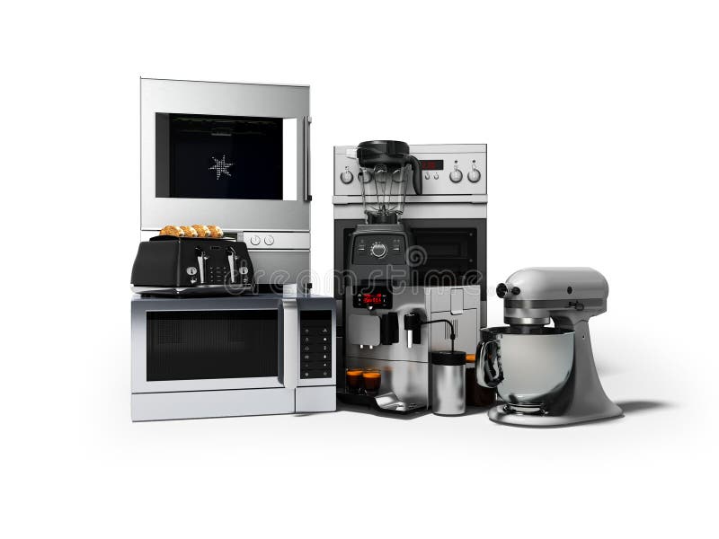 Group Of Household Appliances For Kitchen Toaster Coffee Maker