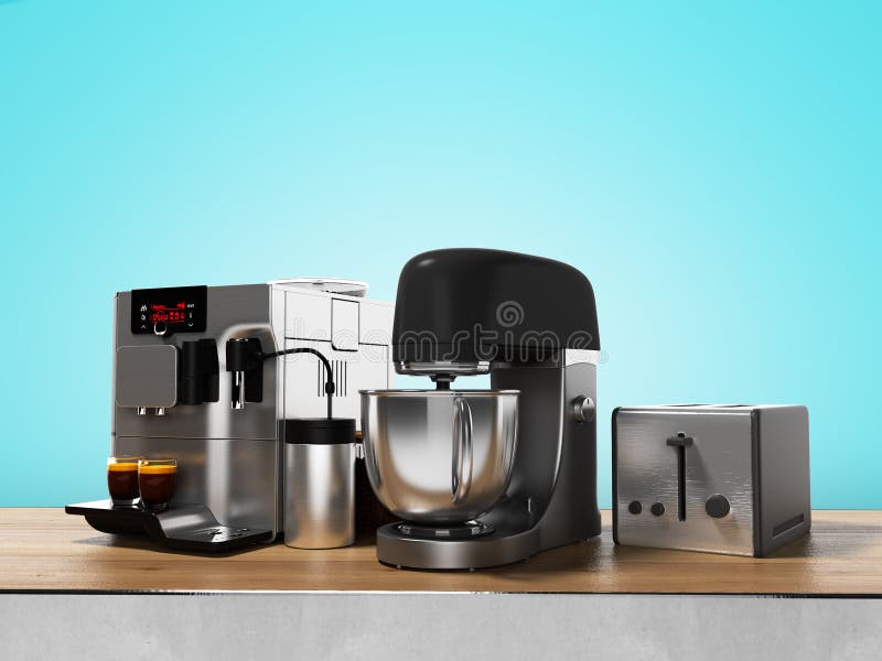 Group Household Appliances Kitchen Toaster Coffee Maker Microwave Food  Processor Stock Photo by ©MaR1Art1 247061936