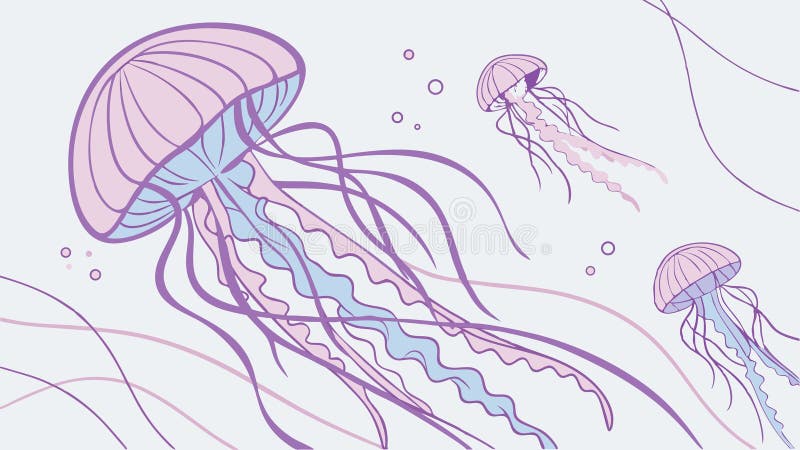 Group of Jellyfish Underwater Vector Illustration, vector design Generative AI vector illustration