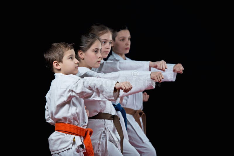 Group Kids Karate Martial Arts Stock Photo Image of protection, practice 118630190
