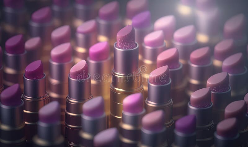 A Group of Lipsticks that are All Different Shades of Pink Stock Image ...