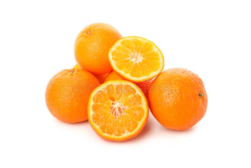 Group Mandarins White Isolated Studio Shot Stock Photo Image of fruit