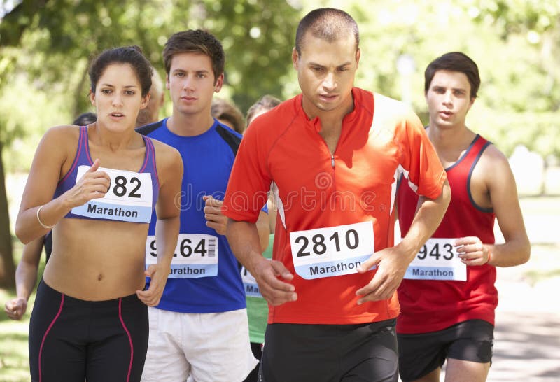 Group of Marathon Runners at Start of Race Stock Image Image of group, camera 54967347