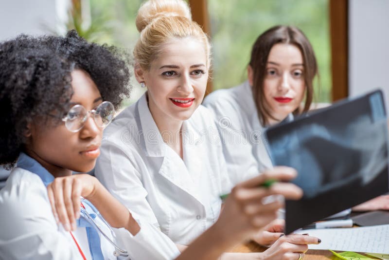 Group of medical students in the classroom