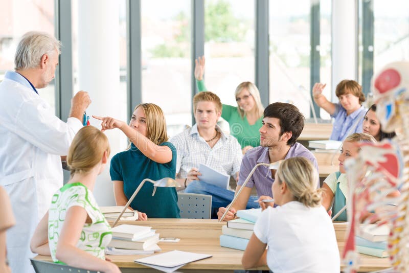 Group of Medicine Students with Professor Stock Photo Image of