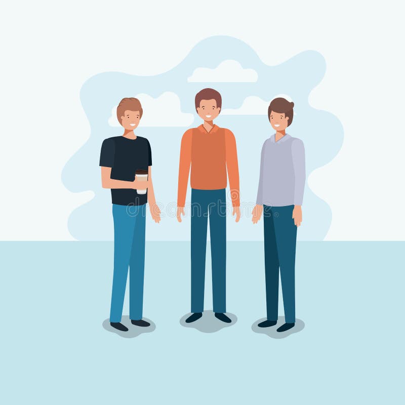 Download Group Of Men Drinking Coffee Stock Vector - Illustration ...