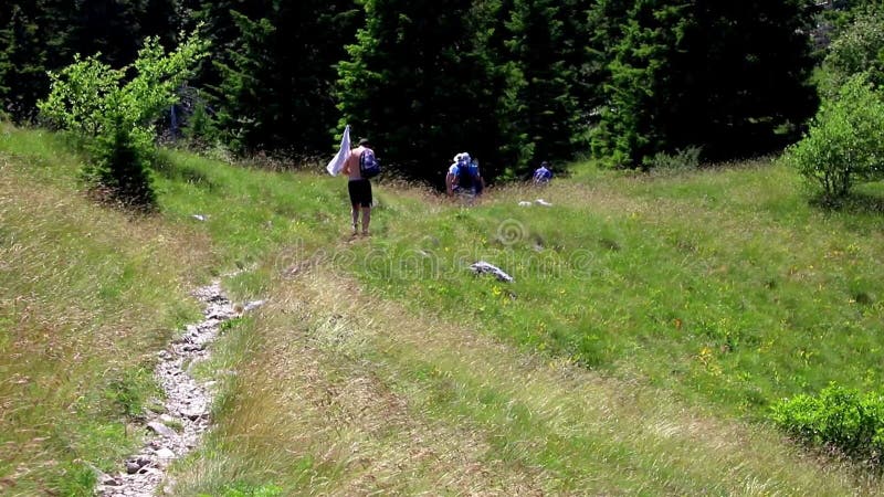 A group of mountaineers hiking on the Velebit mountain