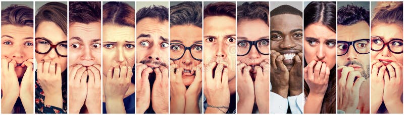 Group of multiethnic anxious people biting fingernails nervous stressed royalty free stock photo Group of multiethnic anxious people biting fingernails nervous stressed royalty free stock photo