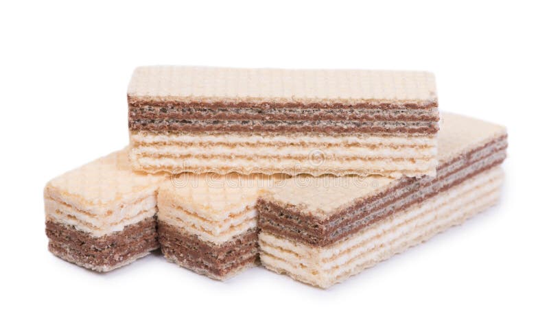Group of multilayer waffles stock images