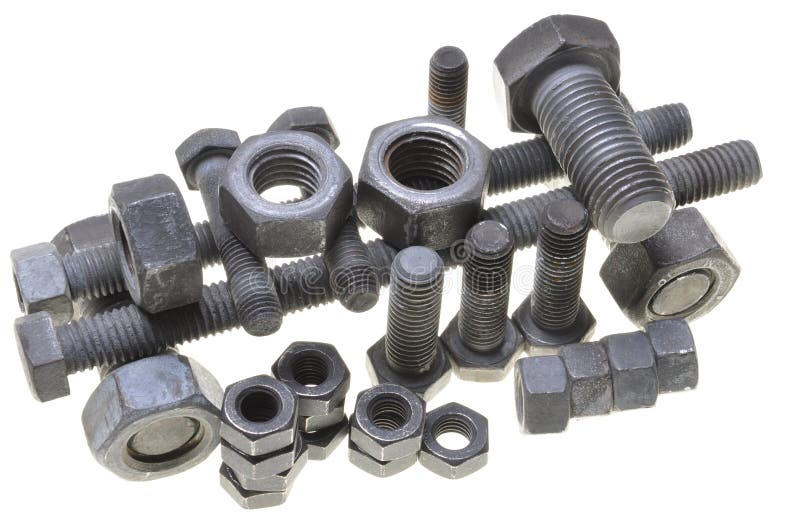 Group of nuts and bolts stock image. Image of metal, equipment 26107517