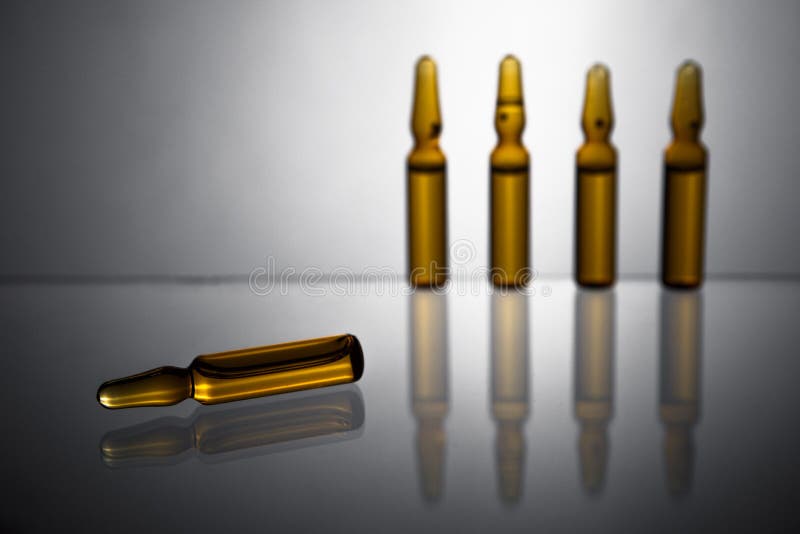 Group Object of Liquid Medicinal Agent in Limpid Glassware in Me Stock