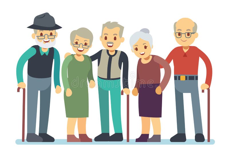 Group of Old People Cartoon Characters. Happy Elderly Friends Vector Illustration Stock Vector - Illustration of design, lifestyle: 100586156 Group of Old People Cartoon Characters. Happy Elderly Friends Vector Illustration Stock Vector - Illustration of design, lifestyle: 100586156