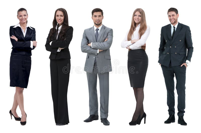 Collage of Business People on White Background Stock Photo - Image of
