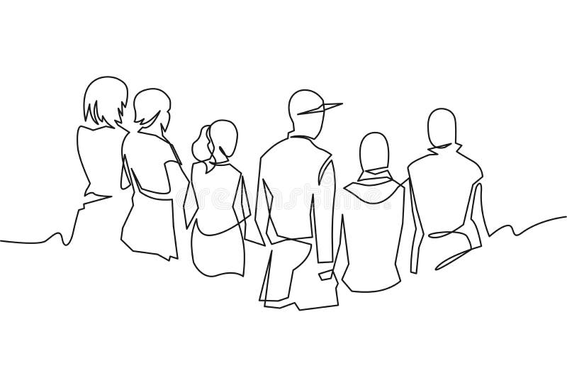 Hand sketch of a group friends Royalty Free Vector Image