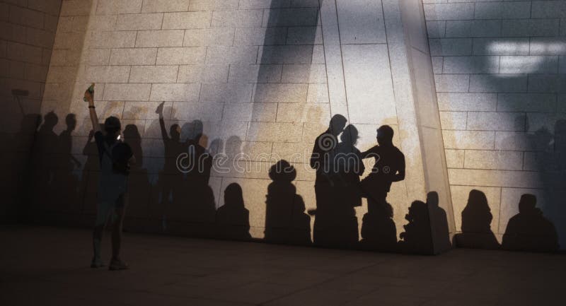 A group of people are dancing forming a lot of shadows royalty free stock image A group of people are dancing forming a lot of shadows royalty free stock image