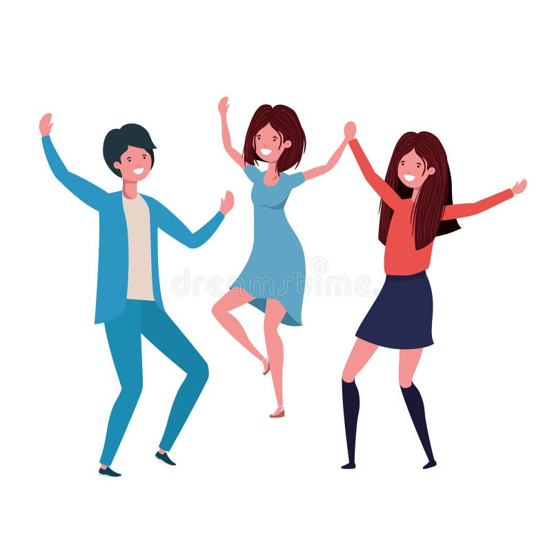 Group of People Dancing in White Background Stock Vector - Illustration ...