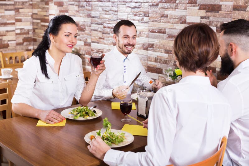 Group of People Dining Out in Restaurant Stock Image Image of