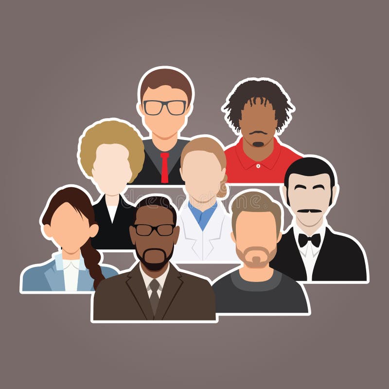 People Icons Set Avatar Profile Diverse Stock Vector (Royalty Free)  1707878122