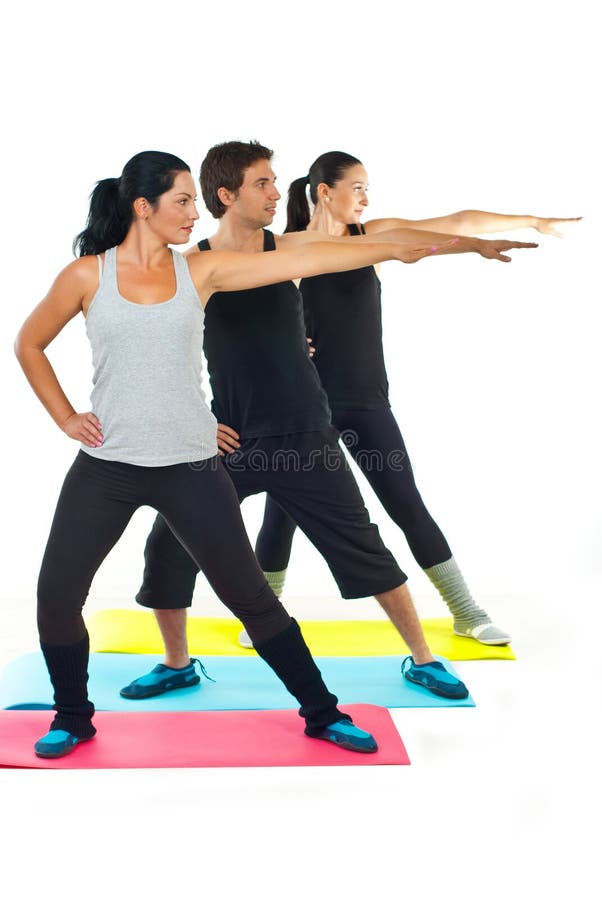Group of people doing fitness royalty free stock photo