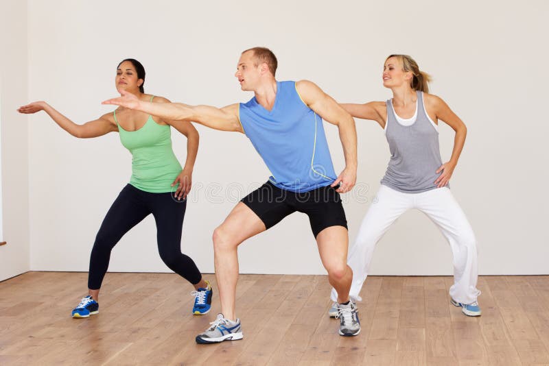 Group Of People Exercising In Dance Studio royalty free stock photography