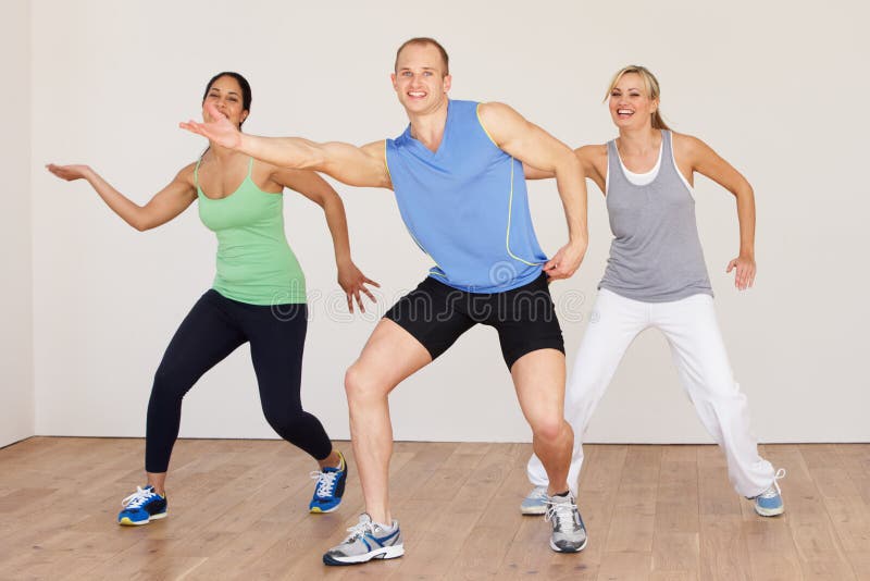Group Of People Exercising In Dance Studio royalty free stock images
