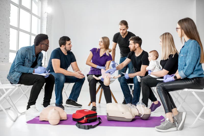 Group of People during the First Aid Training Stock Photo Image of